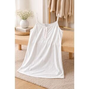 NWT April Cornell Cotton Nightgown White Pink Embroidered Boho Romantic XL